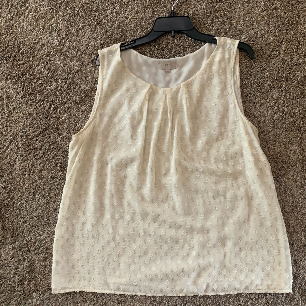 Loft sleeveless XL cream colored shirt